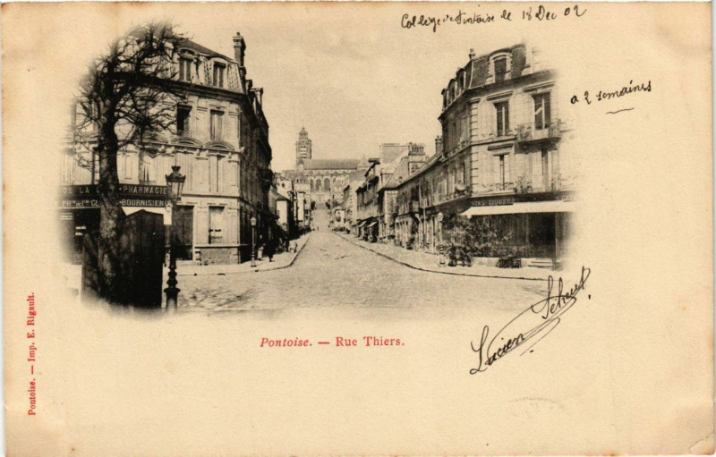 Carte postale ancienne Pontoise - Rue Thiers à Pontoise