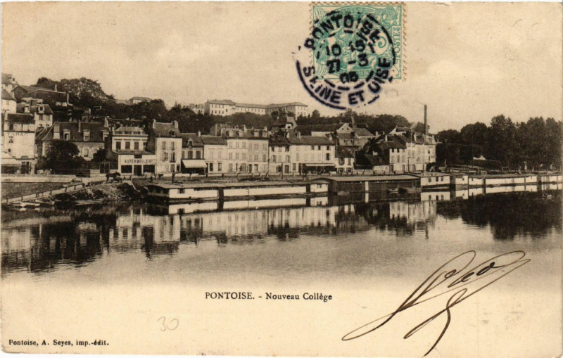 Carte postale ancienne Pontoise - Nouveau College à Pontoise