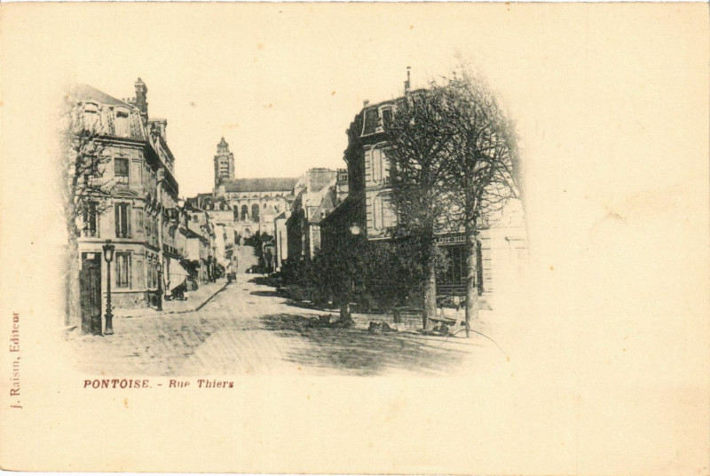 Carte postale ancienne Pontoise - Rue Thiers à Pontoise
