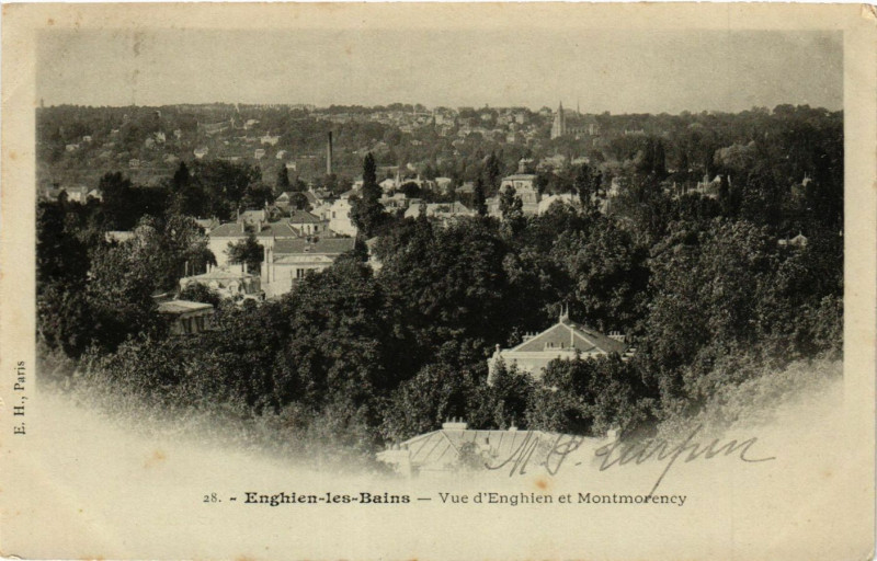 Carte postale ancienne Enghien-les-Bains - Vue d'Enghien et Montmorency à Enghien-les-Bains