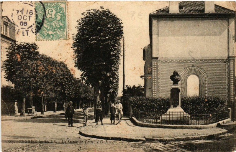 Carte postale ancienne Enghien-les-Bains - Le Statue de Cotte à Enghien-les-Bains