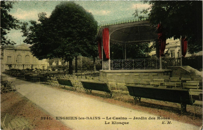 Carte postale ancienne Enghien-les-Bains - Le Casino - Jardin des Roses à Enghien-les-Bains