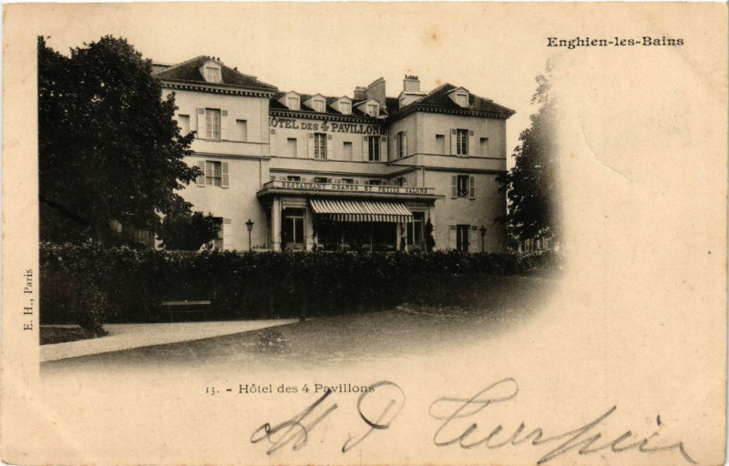 Carte postale ancienne Enghien-les-Bains - Hotel des 4 Pavillons à Enghien-les-Bains