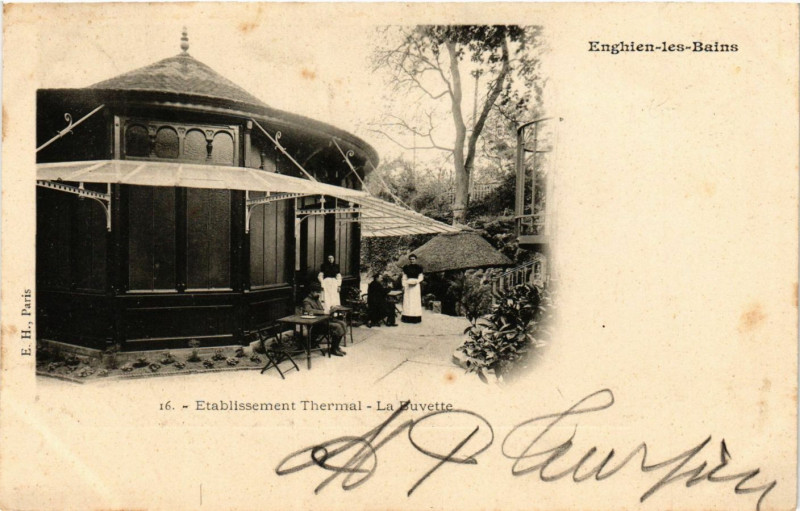 Carte postale ancienne Enghien-les-Bains - Etablissement Thermal - La Buvette à Enghien-les-Bains