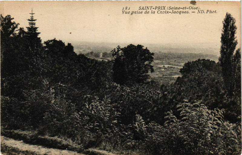 Carte postale ancienne Saint-Prix - Vue Prise de la Croix-Jacques à Saint-Prix