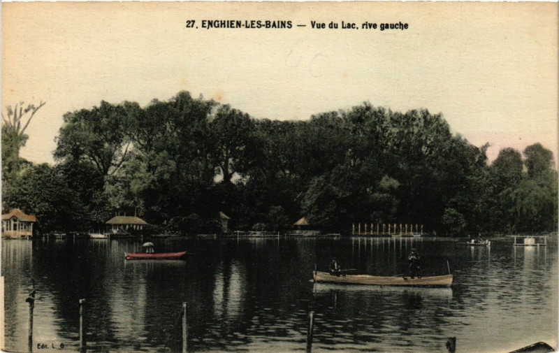 Carte postale ancienne Enghien-les-Bains - Vue du Lac, Rive Gauche à Enghien-les-Bains