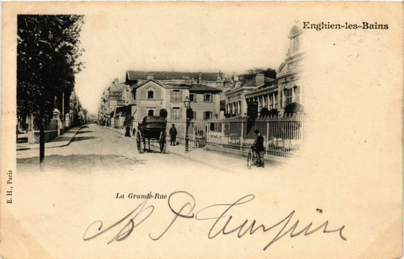 Carte postale ancienne Enghien-les-Bains - La Grande-Rue à Enghien-les-Bains