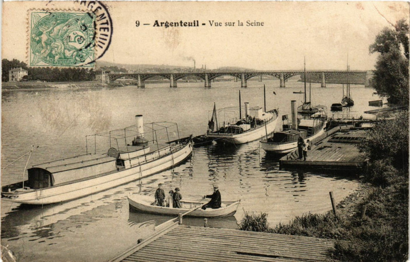 Carte postale ancienne Argenteuil - Vue sur la Seine à Argenteuil