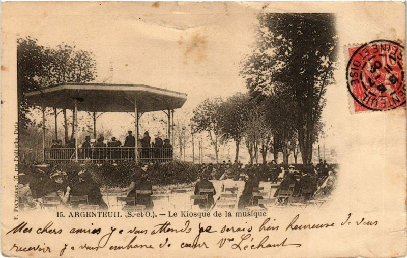 Carte postale ancienne Argenteuil - Le Kiosque de la Musique à Argenteuil