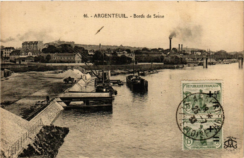 Carte postale ancienne Argenteuil - Bords de Seine à Argenteuil