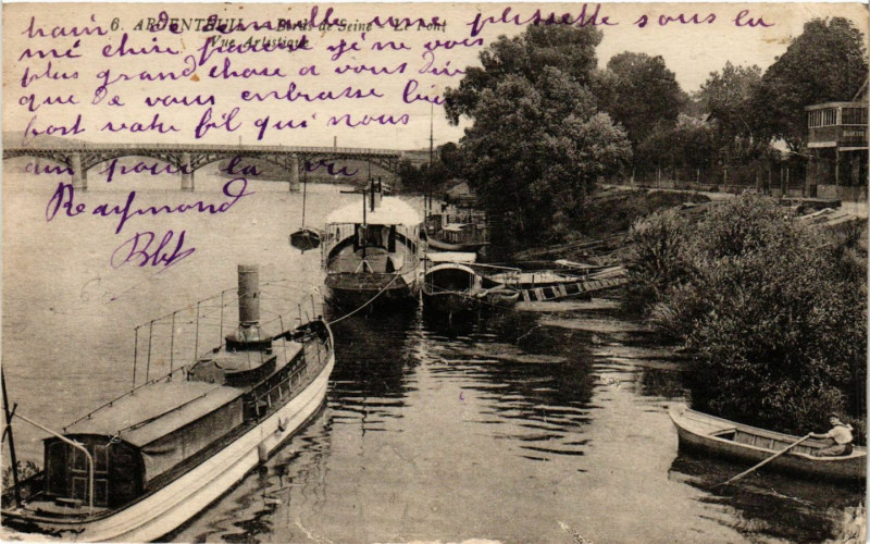 Carte postale ancienne Argenteuil - Bords de Seine à Argenteuil