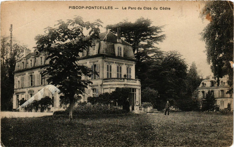 Carte postale ancienne Piscop-Pontcelles - La Parc du Clos de Cedre à Piscop