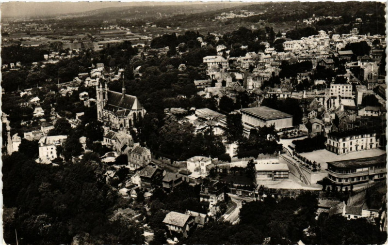 Carte postale ancienne Montmorency - Vue Aérienne sur les Champeaux à Montmorency