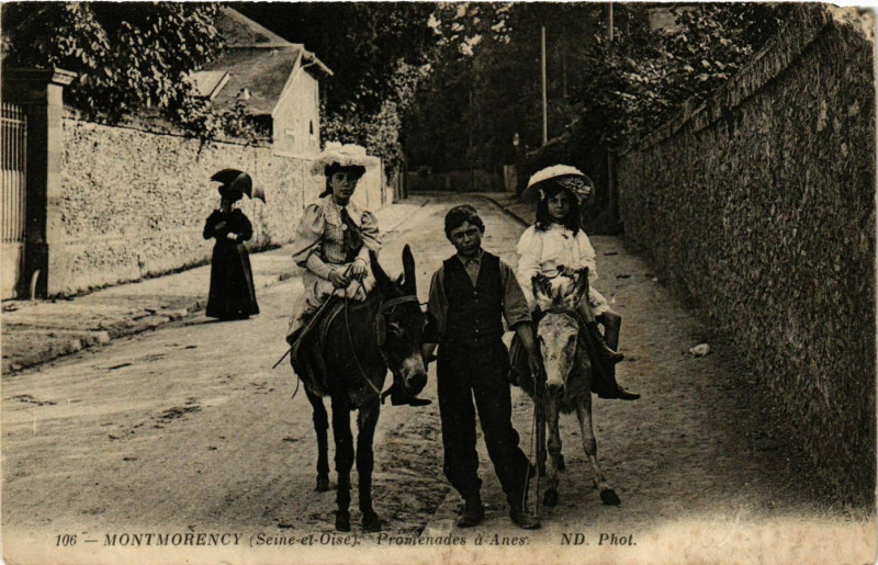 Carte postale ancienne Montmorency - Promenades a Anes à Montmorency