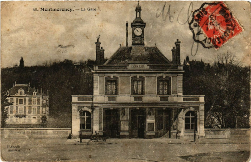 Carte postale ancienne Montmorency - La Gare à Montmorency