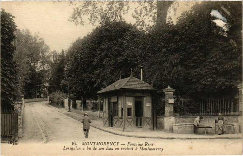 Carte postale ancienne Montmorency - Fontaine René à Montmorency
