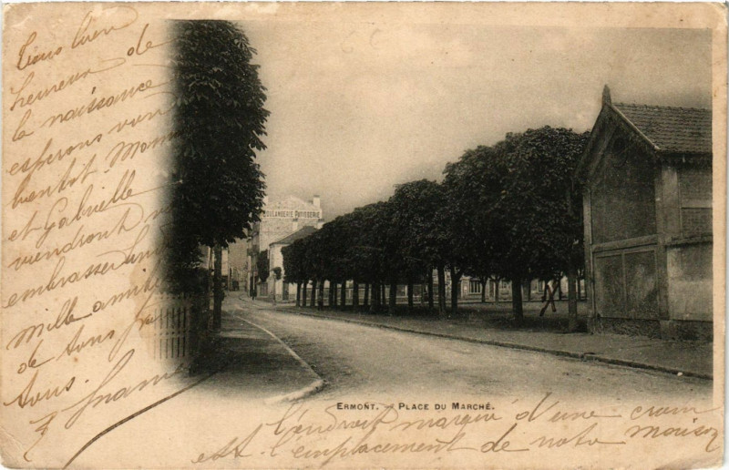 Carte postale ancienne Ermont - Place du Marche à Ermont