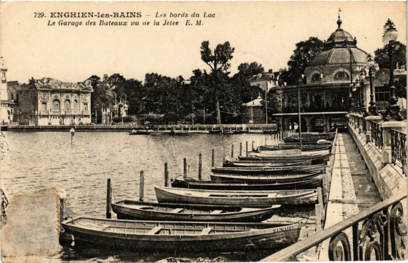Carte postale ancienne Enghien-les-Bains - Les bords du Lac à Enghien-les-Bains