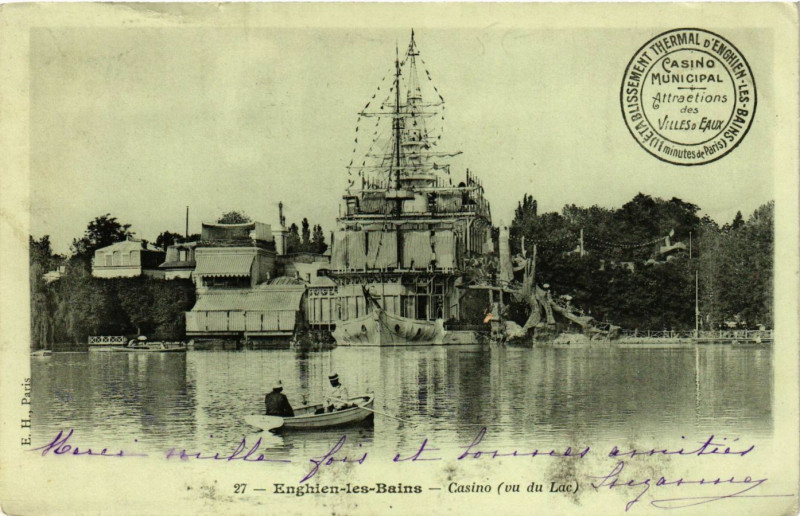 Carte postale ancienne Enghien-les-Bains - Casino (vu du Lac) à Enghien-les-Bains