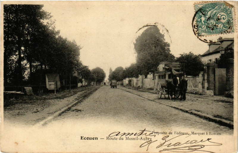 Carte postale ancienne Ecouen - Ecouen - Route du Mensil-Aubry à Écouen