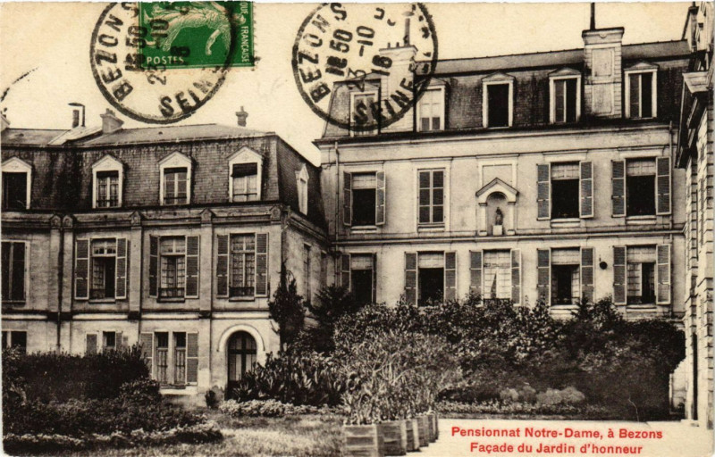 Carte postale ancienne Bezons - Pensionnat Notre-Dame à Bezons