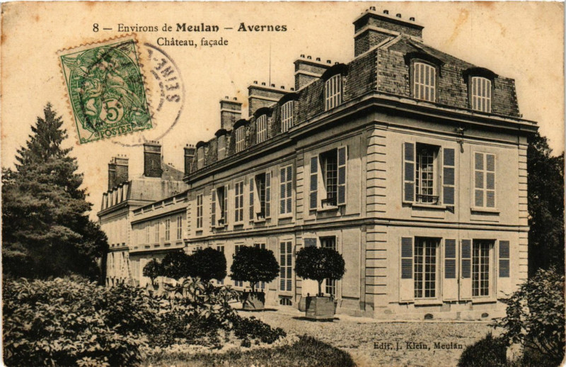 Carte postale ancienne Avernes - Environs de Meulan - Chateau à Avernes