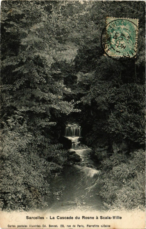 Carte postale ancienne Sarcelles - La Cascade du Rosne a Scala-Ville à Sarcelles