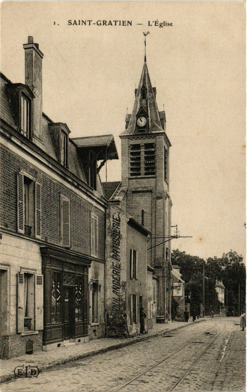 Carte postale ancienne Saint-Gratien - L'Eglise à Saint-Gratien