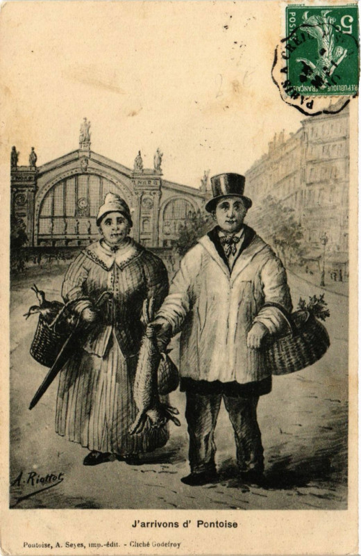 Carte postale ancienne Pontoise - Je Revenions de Pontoise à Pontoise