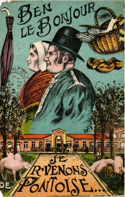 Carte postale ancienne Pontoise - Je Arrivons a Pontoise à Pontoise