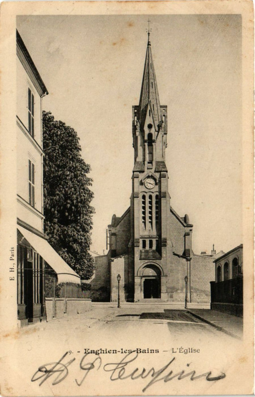 Carte postale ancienne Enghien-les-Bains - L'Eglise à Enghien-les-Bains