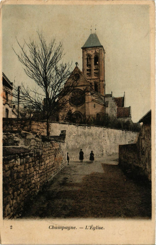 Carte postale ancienne Champagne - L'Eglise