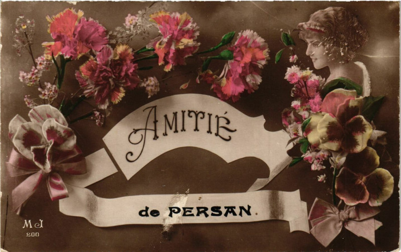 Carte postale ancienne Amitié de Persan à Persan