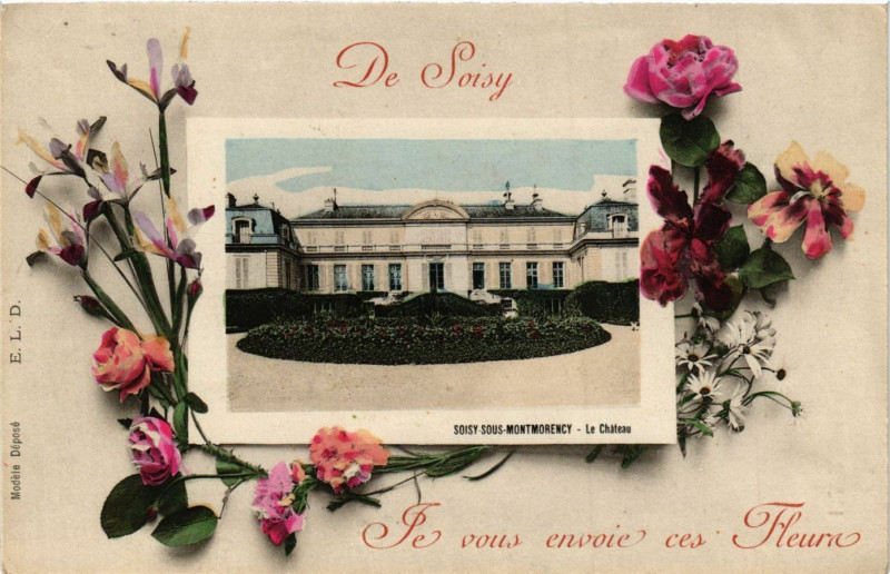 Carte postale ancienne De Soisy -Je vous envoie ces Fleurs à Us