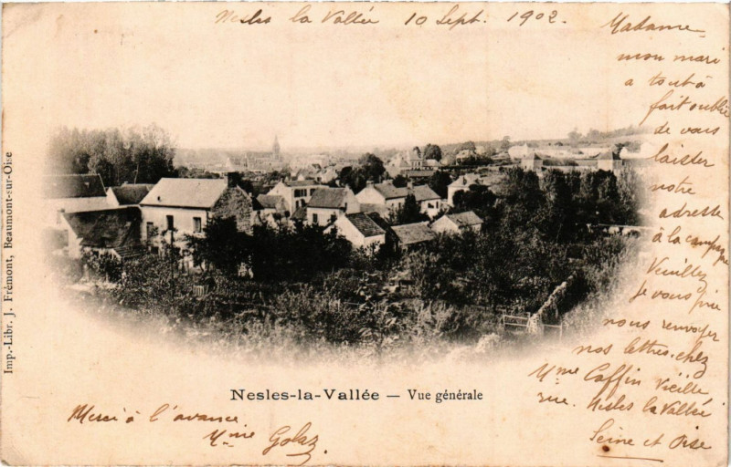 Carte postale ancienne Nesles-la-Vallée - Vue générale à Nesles-la-Vallée