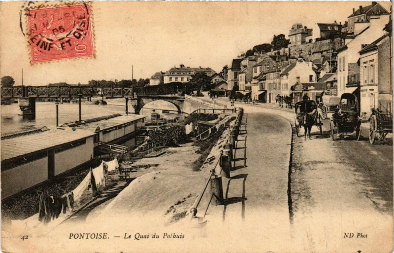 Carte postale ancienne Pontoise  - Le Quai du Pothuis à Pontoise