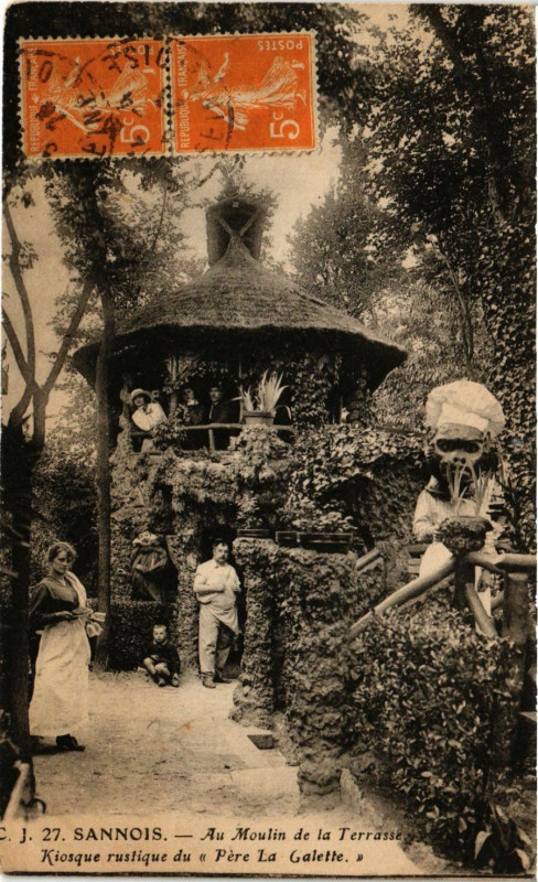 Carte postale ancienne Sannois - Au Moulin de la Terrasse -Kiosque rustique du Pére ... à Sannois