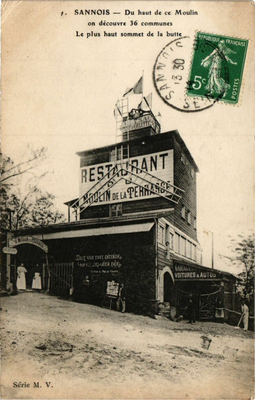 Carte postale ancienne Sannois - Du haut de ce Moulin an découvre 36 communes -Le plus .. à Sannois