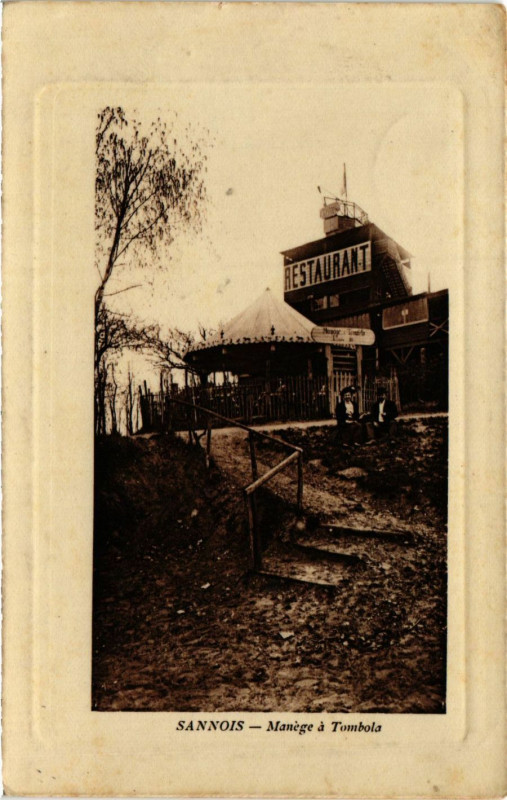Carte postale ancienne Sannois - Manége á Tombola à Sannois