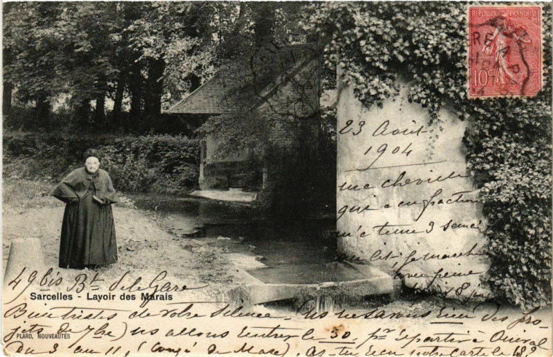 Carte postale ancienne Sarcelles -Lavoir des Marais à Sarcelles