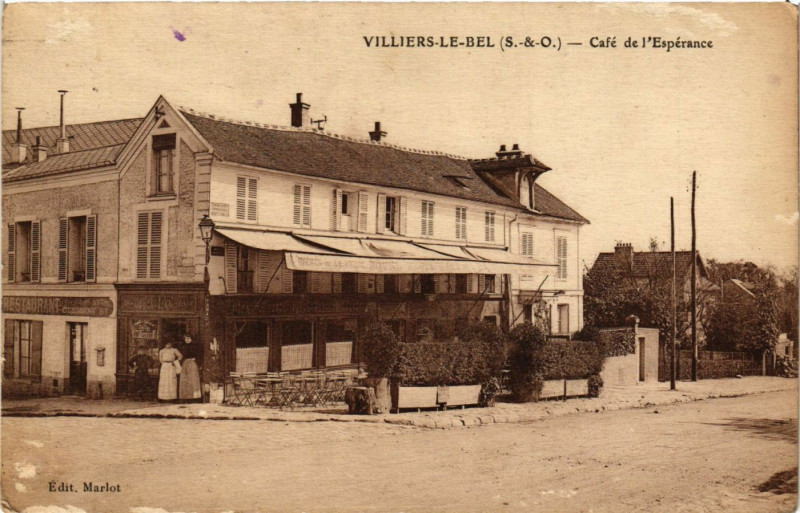 Carte postale ancienne Villiers-le-Bel (S.-&-O.) - Café de l'Espérance à Villiers-le-Bel