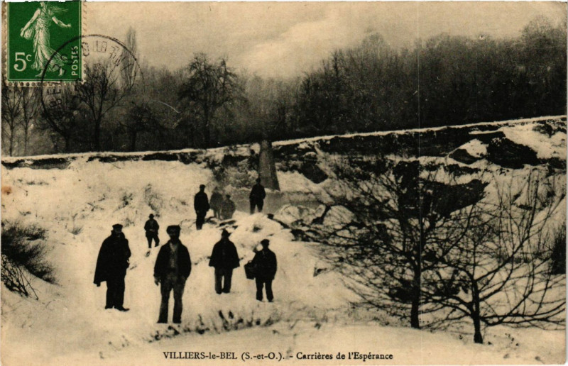 Carte postale ancienne Villiers-le-Bel (S.-et-O.) - Carriéres de l'Espéance à Villiers-le-Bel