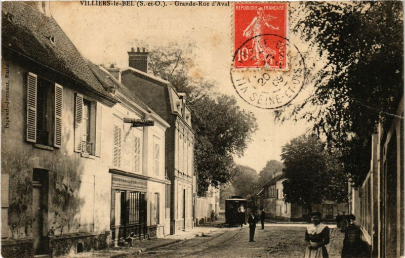 Carte postale ancienne Villiers-le-Bel (S.-et-O.) - Grande-Rue d'Aval à Villiers-le-Bel