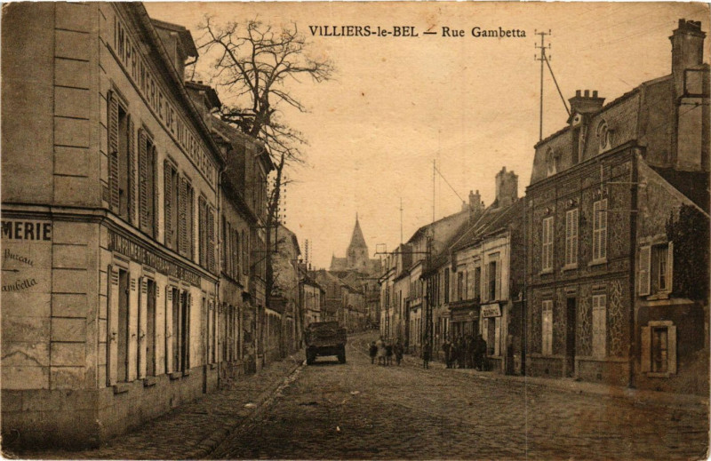 Carte postale ancienne Villiers-le-Bel - Rue Gambetta à Villiers-le-Bel