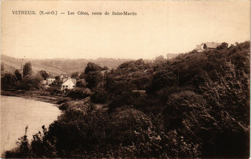 Carte postale ancienne Vétheuil (S.-et-O.) - Les Cotes, route de Saint-Martin à Vétheuil