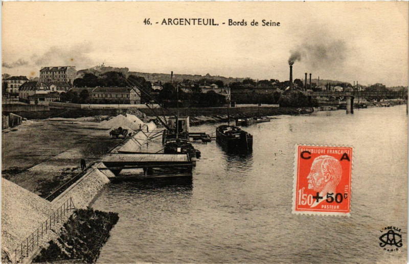 Carte postale ancienne Argenteuil - Bords de Seine à Argenteuil