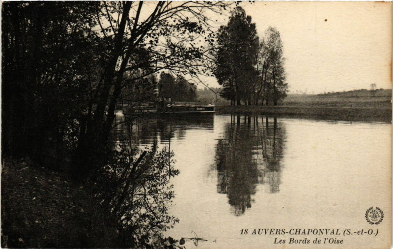 Carte postale ancienne Auvers-Chaponval (S.-et-O.) - Les Bords de l'Oise