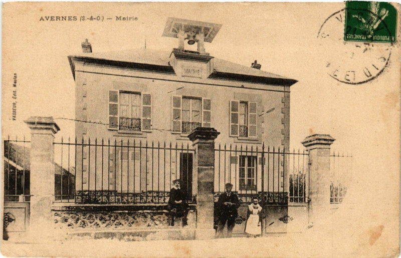 Carte postale ancienne Avernes (S.-&-O.) - Mairie à Avernes