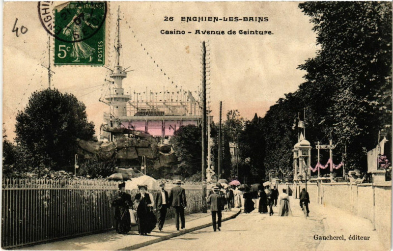 Carte postale ancienne Enghien-les-Bains - Casino - Avenue de Ceinture à Enghien-les-Bains
