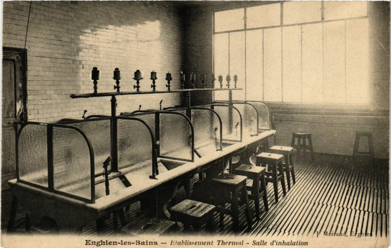 Carte postale ancienne Enghien-les-Bains - Etablissement Thermal  -Salle d'inhalation à Enghien-les-Bains